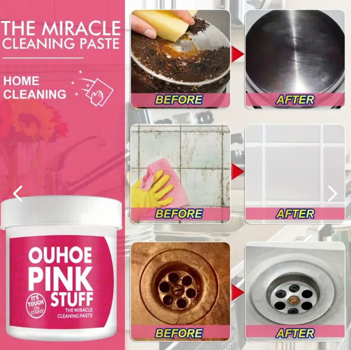 OUHOE PINK STUFF - Pasta de Limpieza Milagrosa